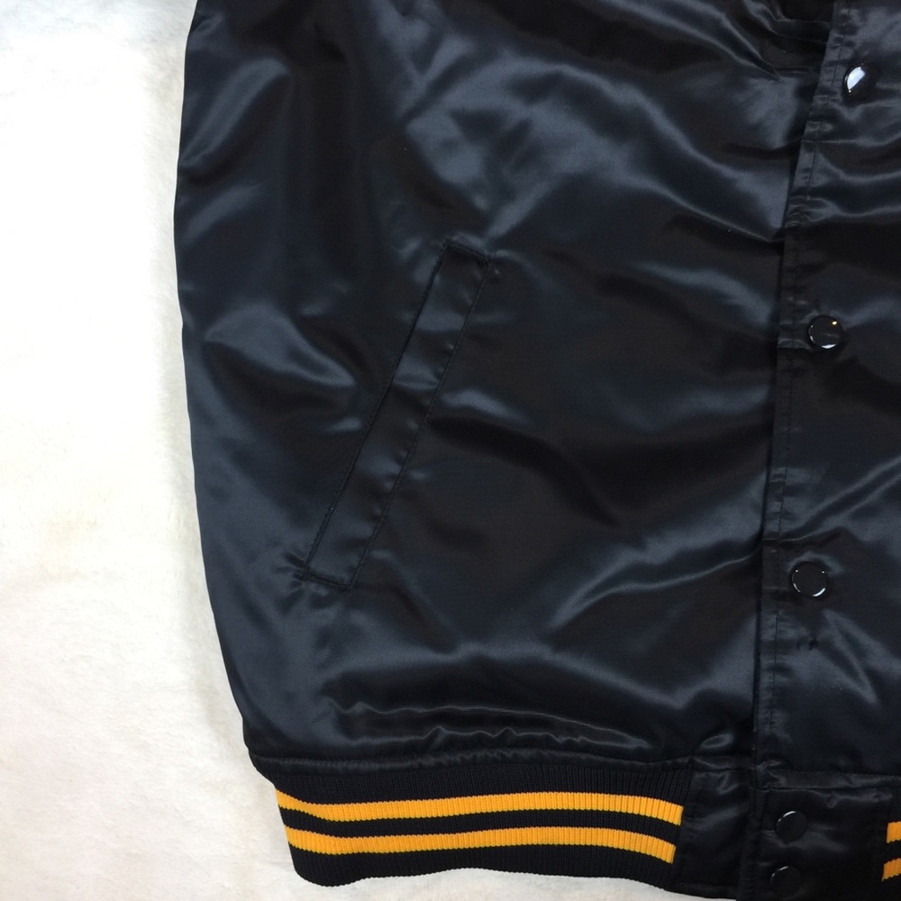 NEW Yankees Black Satin Quilted Baseball jacket XL - Picture 6 of 8